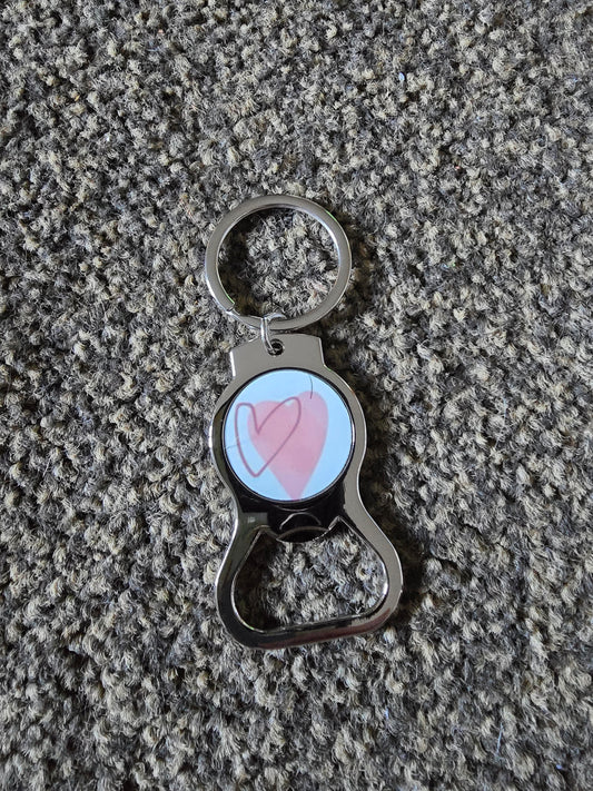 Keyring/Bottle Opener - Hearts
