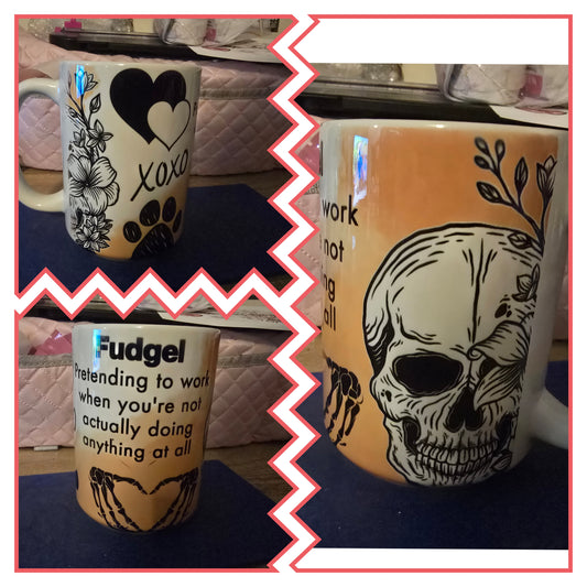 15oz Mug - Fudgel, pretending to work..